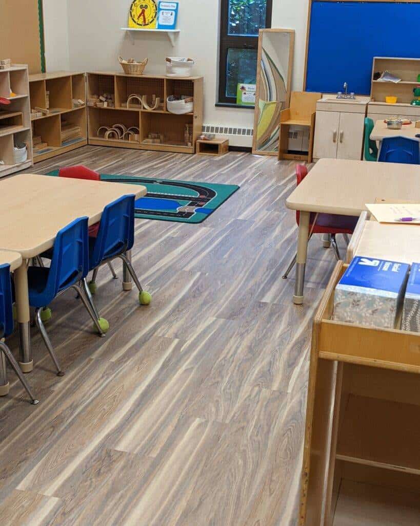 Luxury Vinyl Tile installed in a daycare